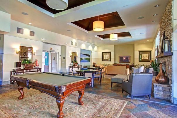 Billiard Table, Fireplace, Game Room, Interior, Living room, Pendant Lights, Recessed Lighting