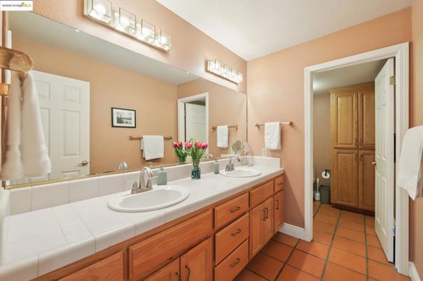 Bathroom, Dual Sink Vanities, Interior, Tile Countertops