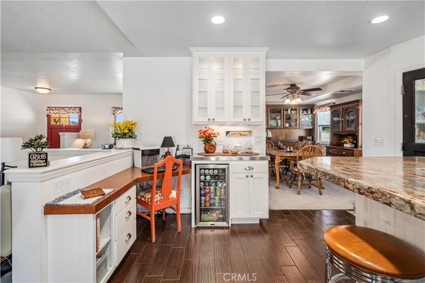 Dining room, Interior, Kitchen, Recessed Lighting, Wood Texture Flooring