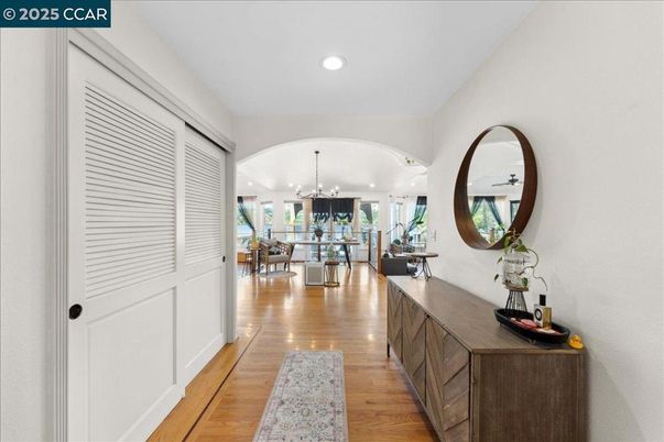 Chandelier, Dining room, Interior, Pendant Lights, Recessed Lighting, Wood Texture Flooring