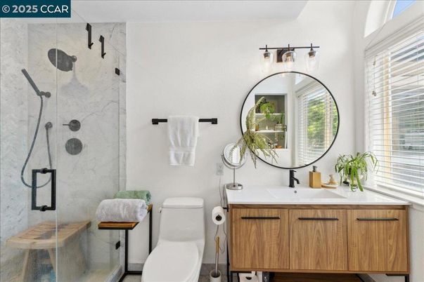Bathroom, Glass Shower, Interior, Marble Walls