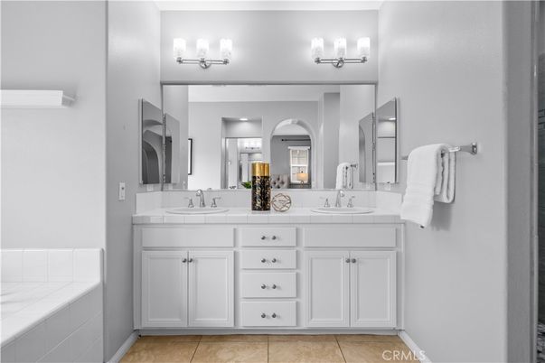 Bathroom, Dual Sink Vanities, Interior, Tile Countertops