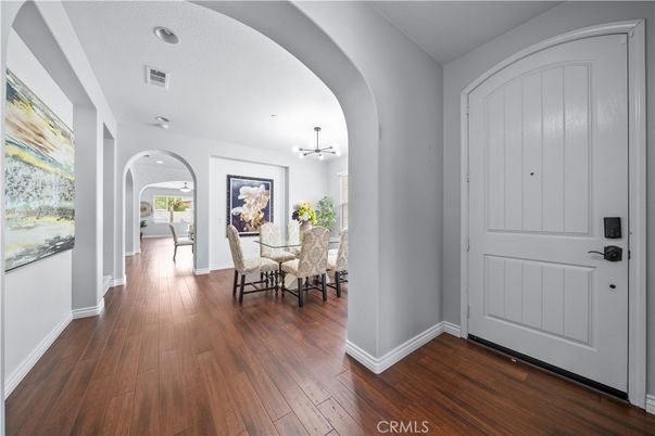 Chandelier, Dining room, Interior, Wood Texture Flooring