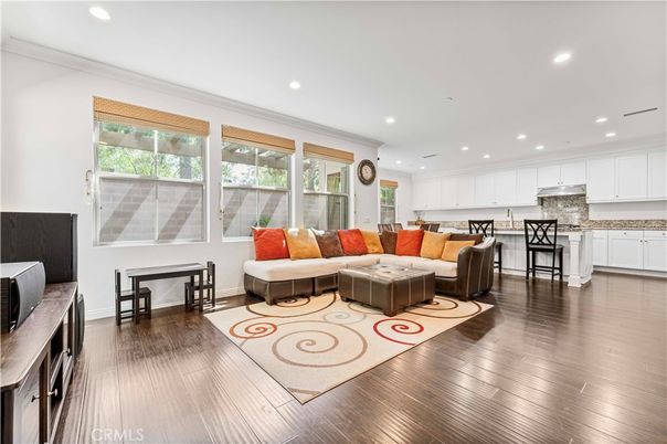 Interior, Kitchen, Living room, Recessed Lighting, Wood Texture Flooring