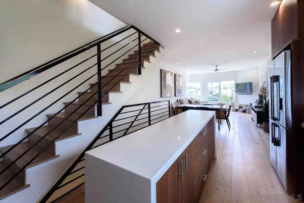 Dining room, Interior, Kitchen, Recessed Lighting, Wood Texture Flooring