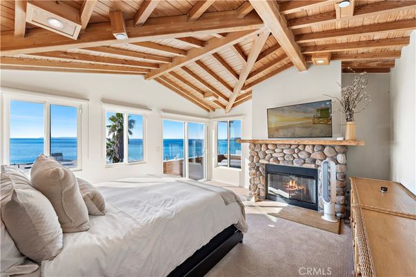 Bedroom, Fireplace, Interior, Water, Wooden Beams, Wooden Ceilings