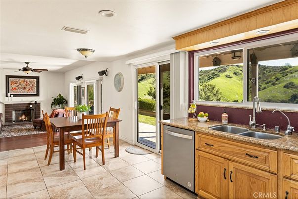 Dining room, Fireplace, Interior, Kitchen, Recessed Lighting