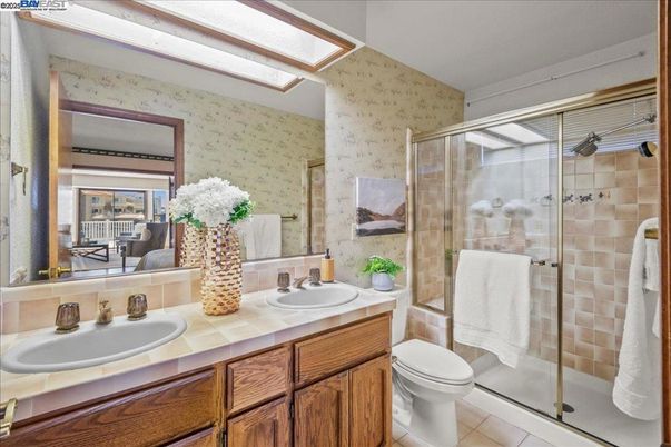 Bathroom, Dual Sink Vanities, Glass Shower, Interior, Tile Countertops