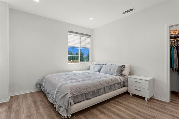 Bedroom, Interior, Recessed Lighting, Water, Wood Texture Flooring