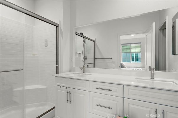 Bathroom, Dual Sink Vanities, Glass Shower, Interior