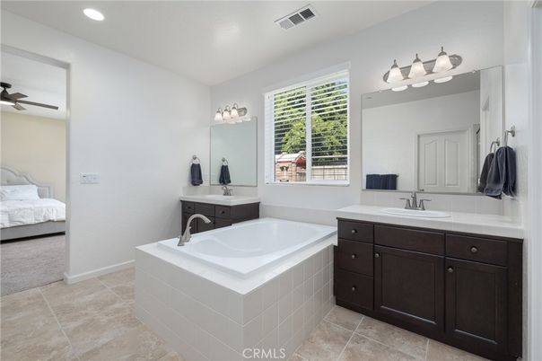 Bathroom, Bedroom, Dual Sink Vanities, Interior, Recessed Lighting