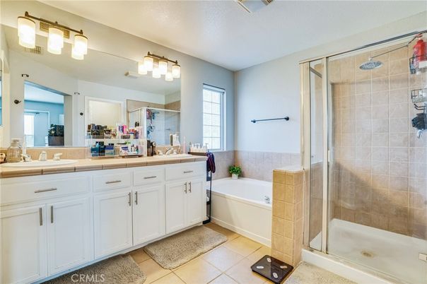 Bathroom, Dual Sink Vanities, Glass Shower, Interior, Tile Countertops