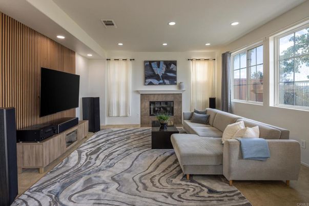 Fireplace, Interior, Living room, Recessed Lighting