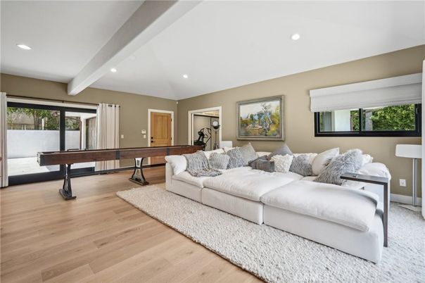 Game Room, Interior, Living room, Recessed Lighting, Wood Texture Flooring