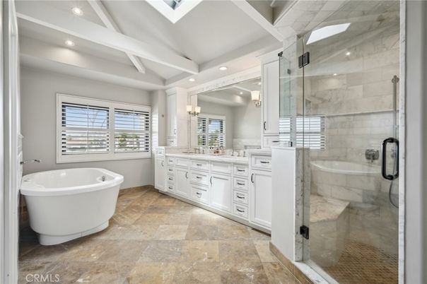 Bathroom, Dual Sink Vanities, Free Standing Baths, Glass Shower, Interior, Recessed Lighting