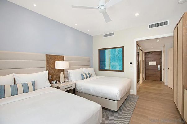 Bedroom, Interior, Recessed Lighting, Wood Texture Flooring, Wooden Walls