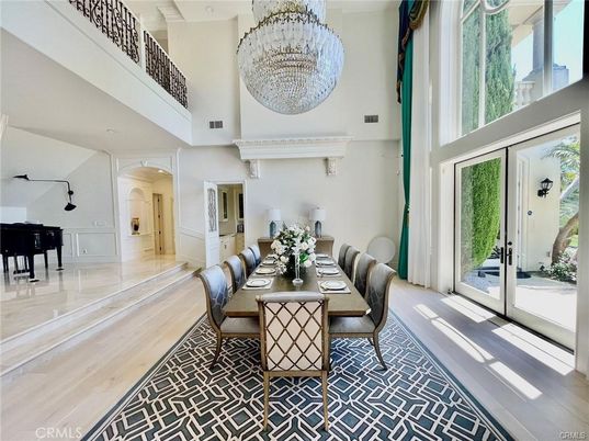 Dining room, Interior, Piano, Wood Texture Flooring
