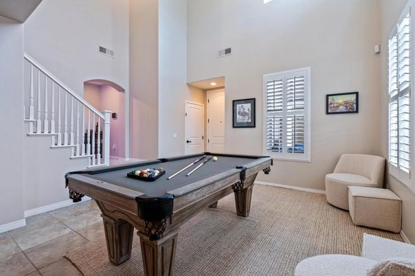 Billiard Table, Game Room, Interior, Recessed Lighting