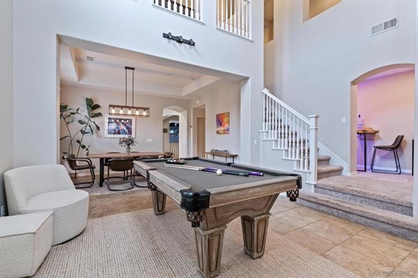 Billiard Table, Game Room, Interior, Pendant Lights