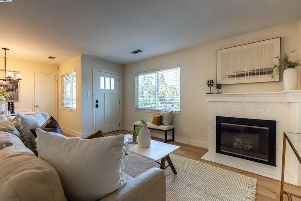 Chandelier, Fireplace, Interior, Living room, Wood Texture Flooring