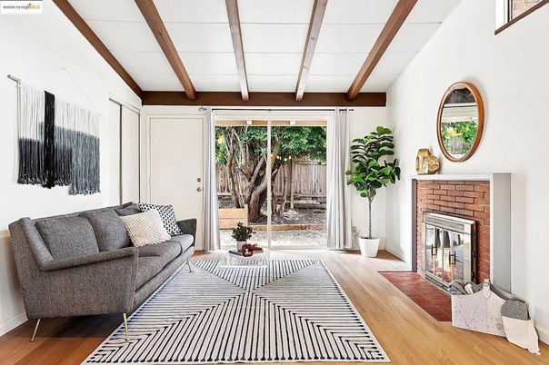 Fireplace, Interior, Living room, Wooden Beams, Wood Texture Flooring