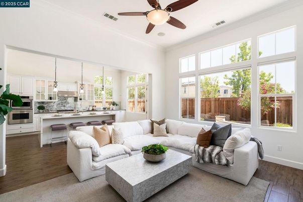 Interior, Kitchen, Living room, Pendant Lights, Stainless Steel Appliances, Wood Texture Flooring