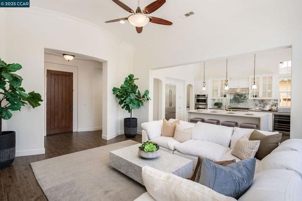 Interior, Kitchen, Living room, Pendant Lights, Stainless Steel Appliances, Wood Texture Flooring