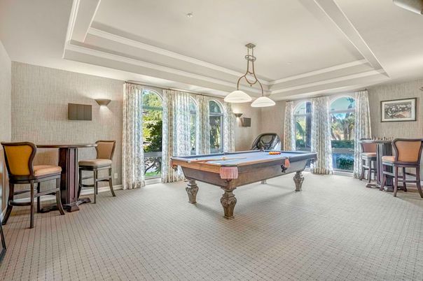 Billiard Table, Game Room, Interior, Pendant Lights, Recessed Lighting