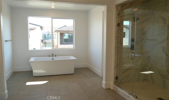Bathroom, Free Standing Baths, Glass Shower, Interior, Marble Walls