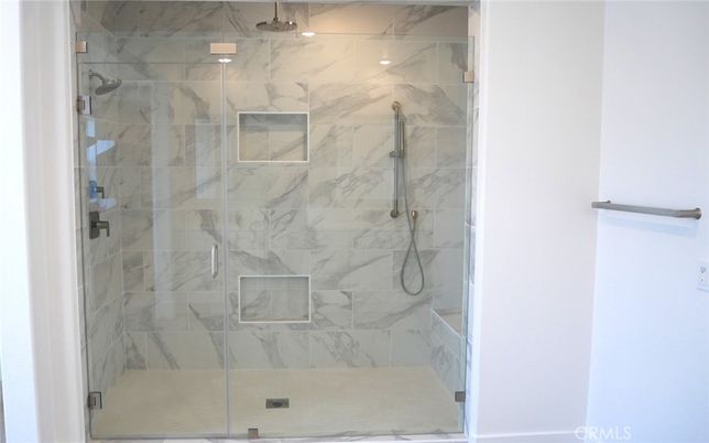 Bathroom, Glass Shower, Interior, Marble Walls