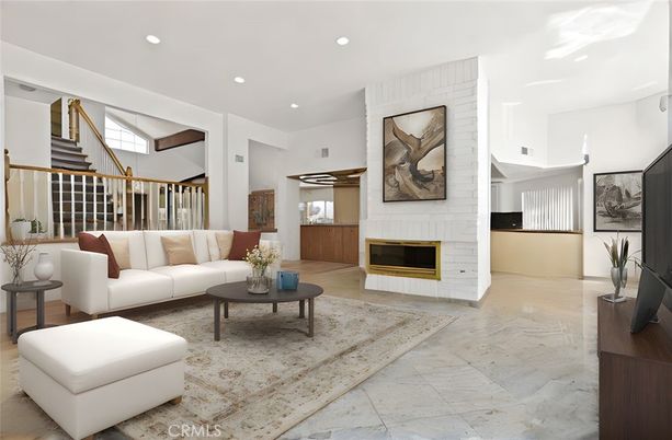 Fireplace, Interior, Living room, Recessed Lighting