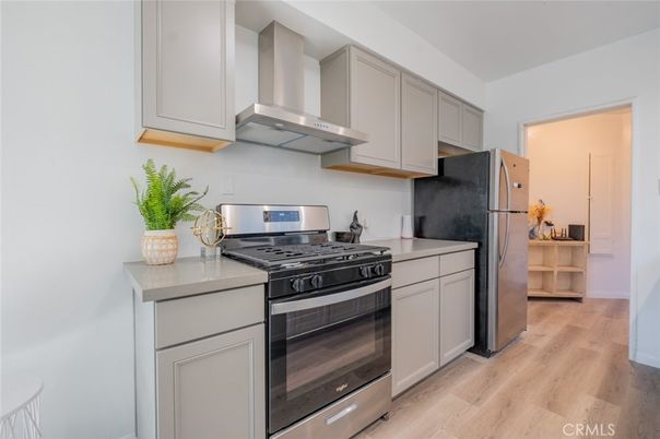 Interior, Kitchen, Stainless Steel Appliances, Wood Texture Flooring