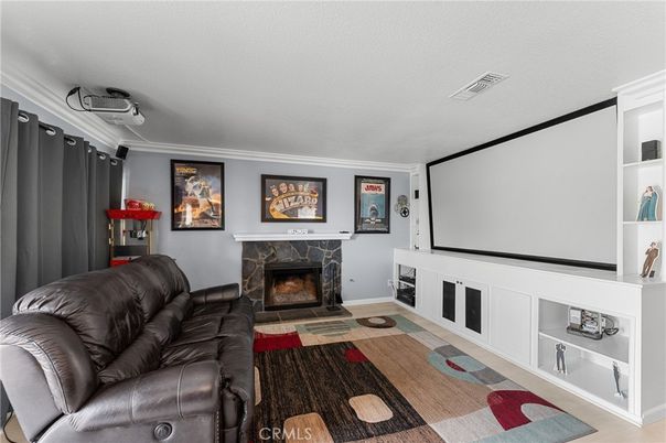 Fireplace, Interior, Living room, Projection Screen