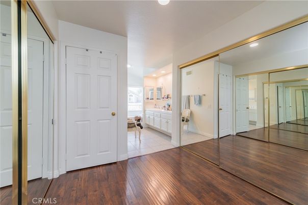 Bathroom, Glass Shower, Interior, Recessed Lighting, Wood Texture Flooring