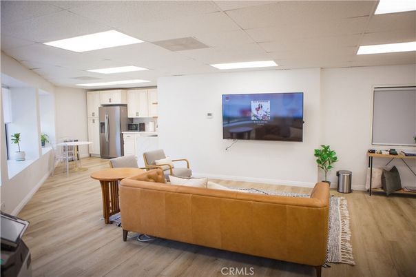 Interior, Kitchen, Living room, Recessed Lighting, Stainless Steel Appliances, Wood Texture Flooring