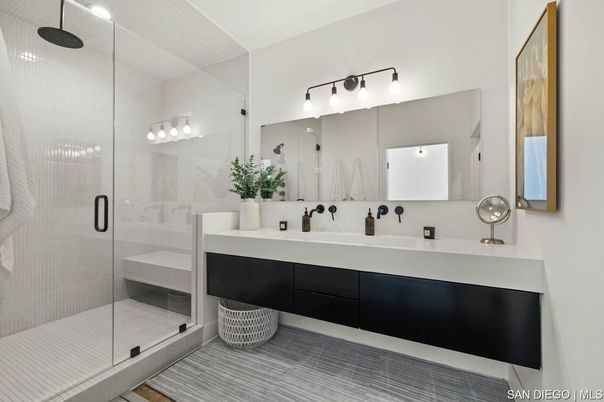 Bathroom, Dual Sink Vanities, Glass Shower, Interior