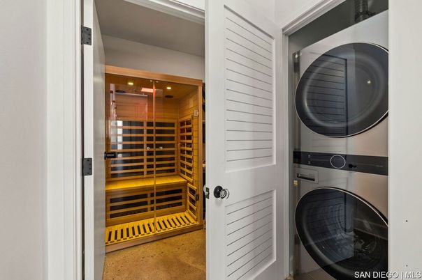 Interior, Sauna Room, Utility Closets, Washer