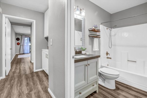 Bathroom, Interior, Wood Texture Flooring