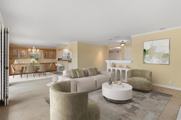 Chandelier, Dining room, Interior, Kitchen, Living room, Recessed Lighting