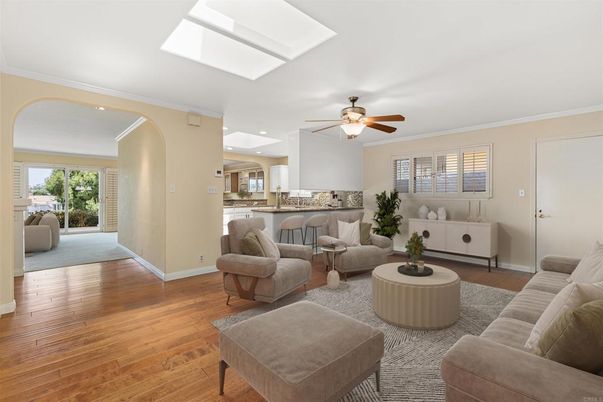 Interior, Kitchen, Living room, Recessed Lighting, Wood Texture Flooring