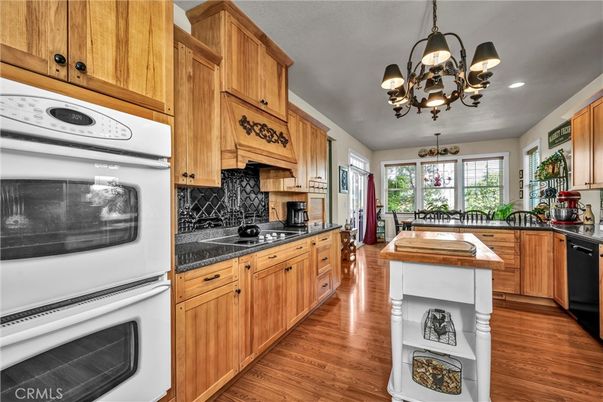 Chandelier, Interior, Kitchen, Recessed Lighting, Wood Texture Flooring
