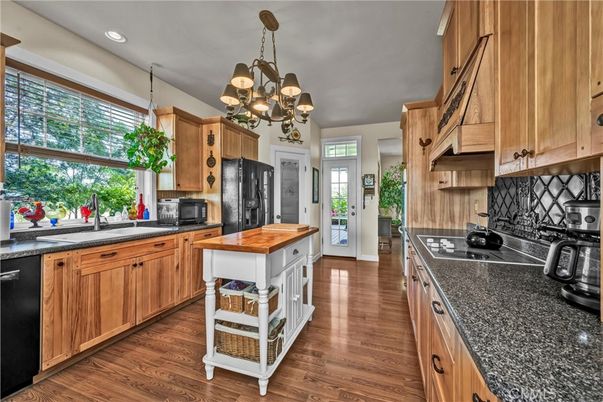 Chandelier, Interior, Kitchen, Pendant Lights, Recessed Lighting, Wood Texture Flooring