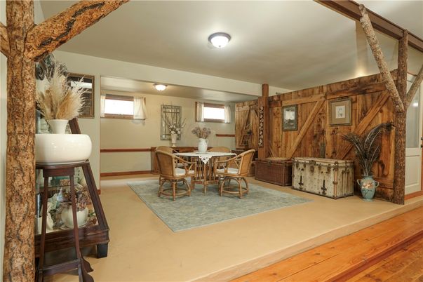 Dining room, Interior, Wood Texture Flooring, Wooden Walls