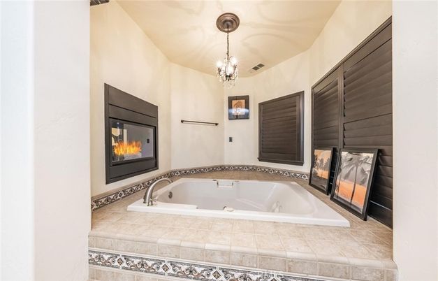Bathroom, Fireplace, Interior, Pendant Lights