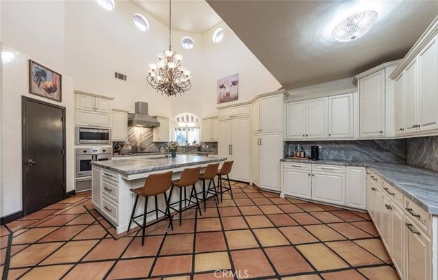 Chandelier, Interior, Kitchen, Stainless Steel Appliances