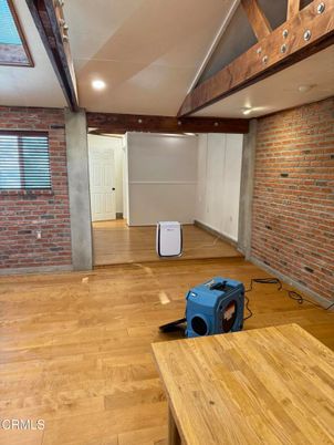 Interior, Recessed Lighting, Stone Walls, Wood Texture Flooring