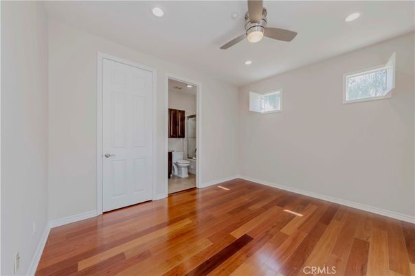 Bathroom, Empty room, Interior, Recessed Lighting, Wood Texture Flooring