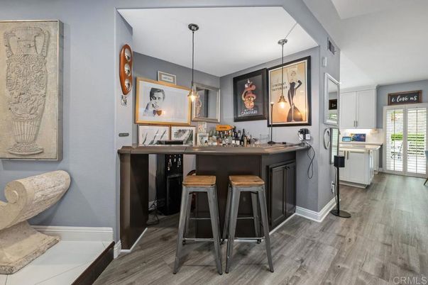 Interior, Kitchen, Pendant Lights, Wood Texture Flooring