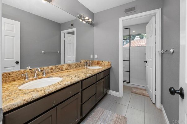 Bathroom, Dual Sink Vanities, Glass Shower, Interior