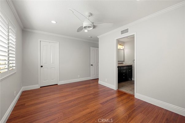 Bathroom, Empty room, Interior, Recessed Lighting, Wood Texture Flooring